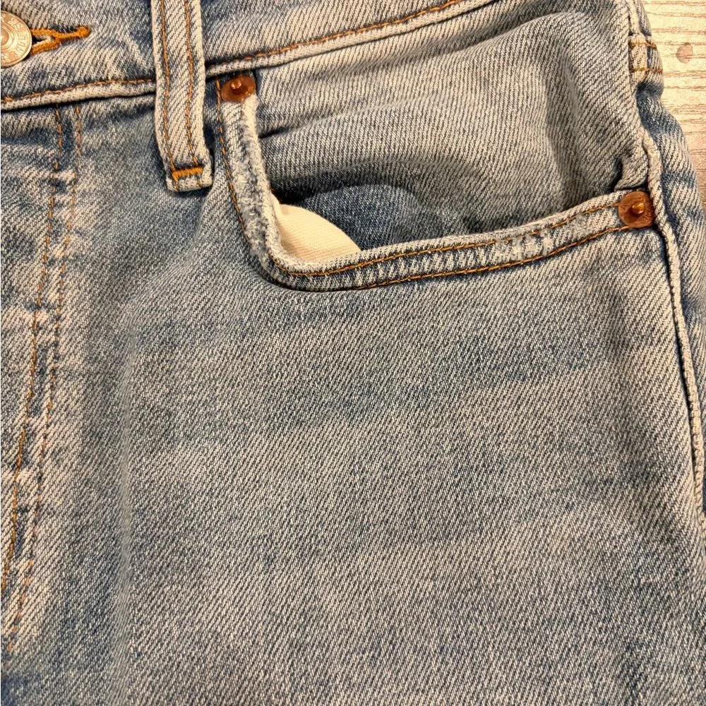 Re/Done Light Blue Distressed skinny Jeans - Picture 4 of 7